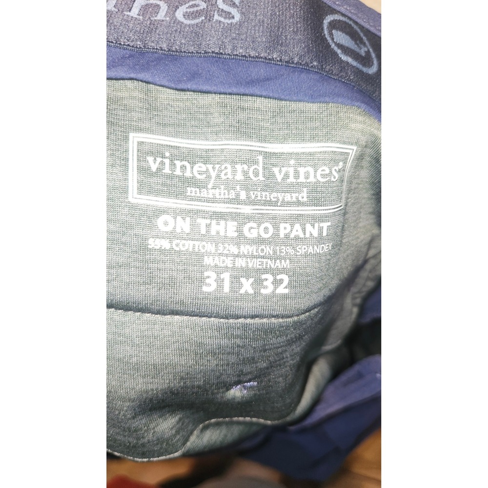 Vineyard Vines On The Go Pant Mens 31x32 Navy Blue Chino Performance Stretch - Picture 4 of 7